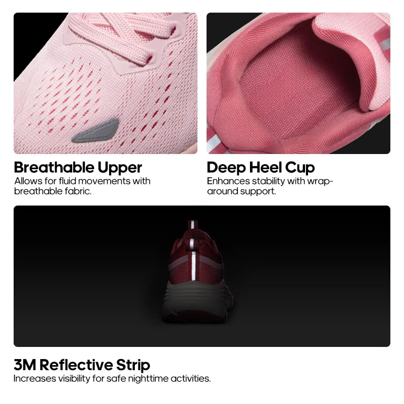 Aerion-Supportive Walking Shoes-Pink